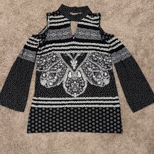 Coco Bianco Monochrome Geometric Blouse